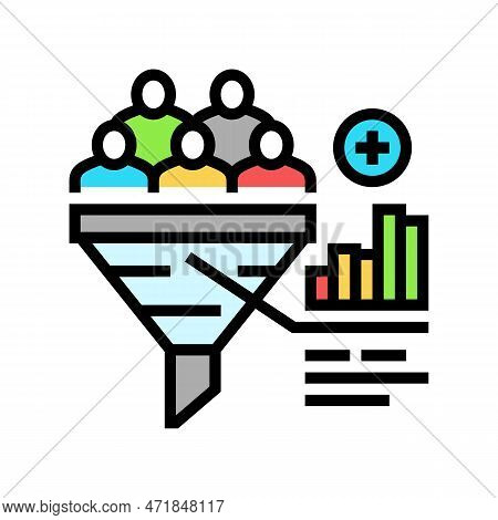 Increase Mqls Color Icon Vector. Increase Mqls Sign. Isolated Symbol Illustration