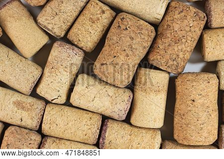 Abstract Background Of Wine Corks With Corks From Red Wine Bottles And Corks From White Wine Bottles
