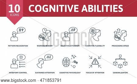 Cognitive Abilities Set Icon. Editable Icons Cognitive Abilities Theme Such As Pattern Recognition, 
