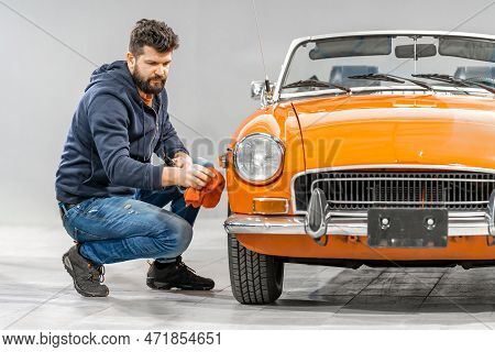 Manual Cleaning And Restoration Body Of Old Cars