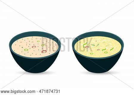 Asian Soup In Flat Design Style For Vector Illustration