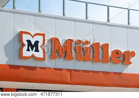 Finestrat, Spain - March 2, 2023: Muller Logo Sign On Storefront. Muller - German Drugstore Chain, T