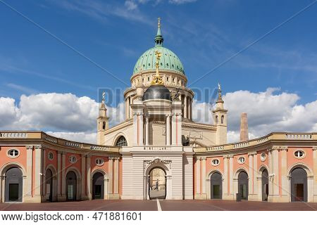 St. Nicholas' Church And Brandenburg Parliament (landtag) Courtyard, Potsdam, Germany