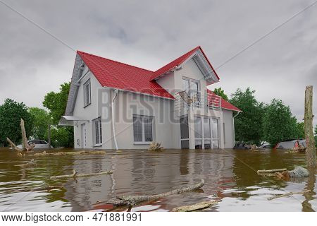 3d Rendering Of A Flooding White House - Force Of Nature.