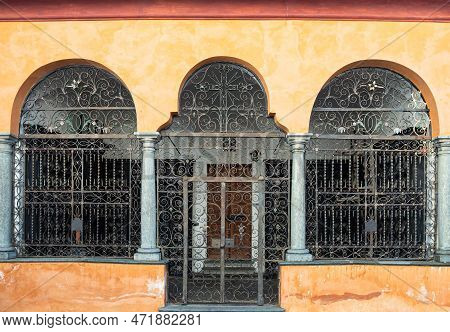Poschiavo, Switzerland - January 19, 2022: Ossuary Of Poschiavo In Canton Graubunden - Grisons