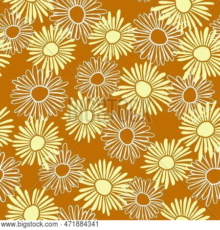 Chamomile Seamless Pattern Background. Seamless Floral Pattern.