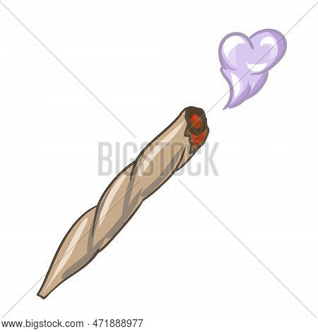 A Jamb Of Cannabis. A Marijuana Cigarette. Vector Illustration Legalize