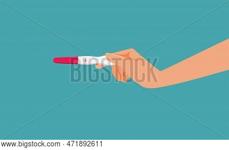 Hand Holding A Pregnancy Test Showing Negative Result Vector Illustration