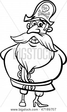 Página do capitão pirata dos desenhos animados para colorir