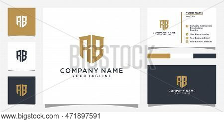Rb Or Br Initial Letter Logo Design Concept With Business Card Design.