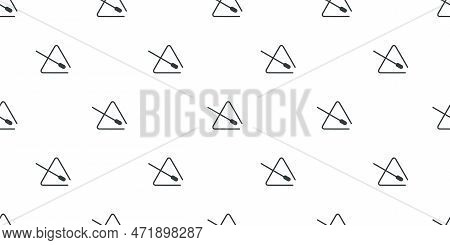Vector Flat Hand Drawn Seamless Geometric Pattern With Triangle Bells. Musical Toys For Children