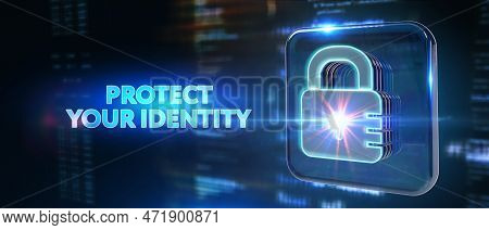 Cyber Security Data Protection Business Technology Privacy Concept. Protect Your Identity On The Vir