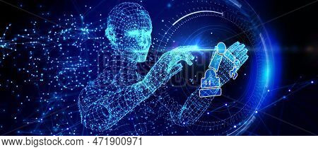 Industrial Automation Technology Concept. Collaborative Robot, Cobot. 3d Illustration