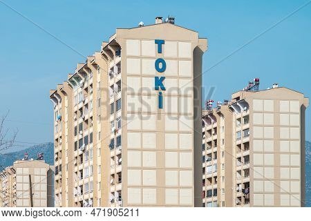 Antalya, Turkey - March 2, 2023: Aerial View Of Toki Social Housing Built In Rural Area In Antalya T