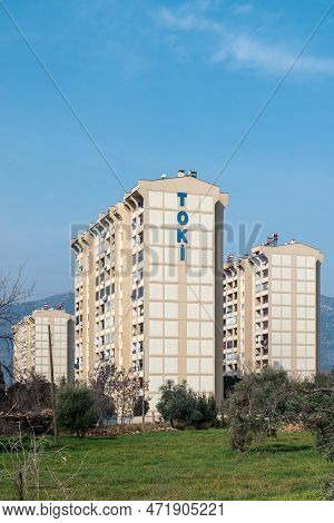 Antalya, Turkey - March 2, 2023: Aerial View Of Toki Social Housing Built In Rural Area In Antalya T