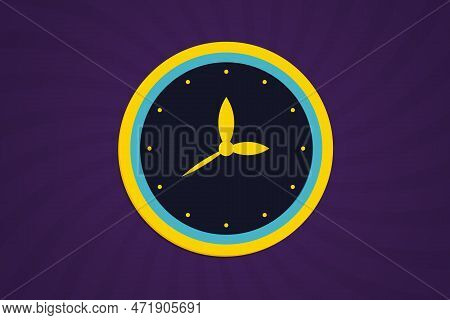 Modern Clock On Blue For Vector Illustration
