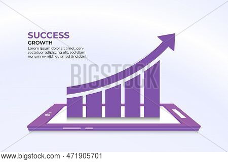 Financial Business Success Growth Arrow Moving Upward On Smart Phones