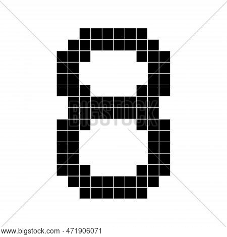 Number 8 Eight 3d Cube Pixel Shape Minecraft 8 Bit
