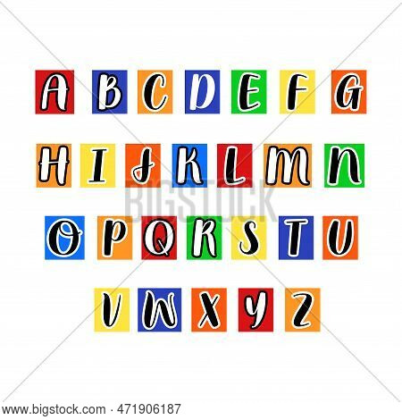 Anonymous Colorful Y2k Alphabet Abc Letters. Magazine Cut Out Paper Letters.