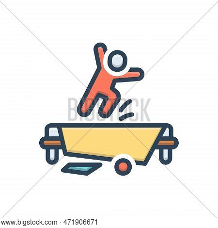 Color Illustration Icon For Naughty Impish Slick Elfish Kid Mischievous Jump