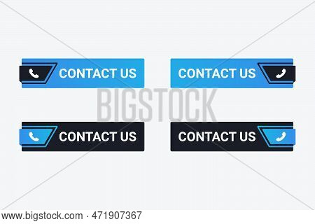 Contact Us Button For Vector Illustration On White Background