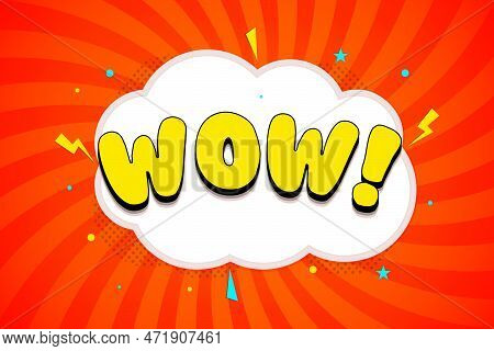 Comic Speech Bubble Vector With Expression Text Wow