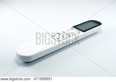 Air Conditioner Remote Control Isolated On White Background.
