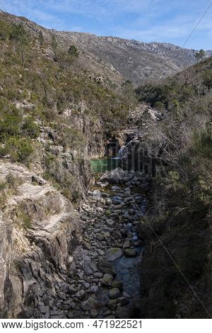 River Homem Waterfall, Peneda Geres National Park , North Of Portugal