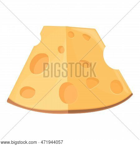 French Cheese Icon Cartoon . Swiss Cheddar. Head Cheese Slice