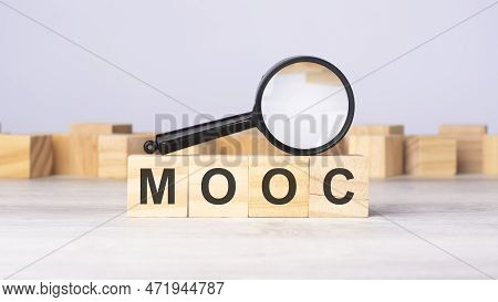 Mooc Word Made With Wooden Blocks. Can Be Used For Business Concept