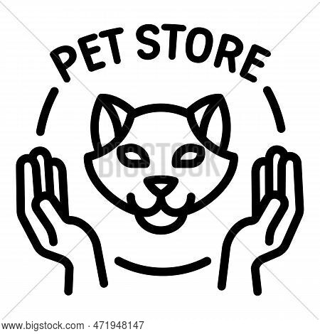 Modern Pet Store Logo. Outline Modern Pet Store Logo For Web Design Isolated On White Background