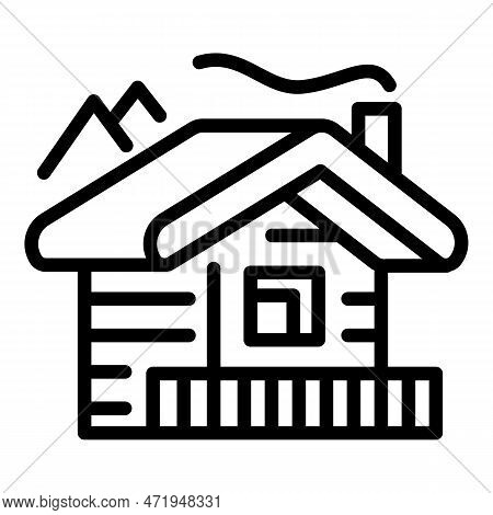 Mountains Cabana Icon. Outline Mountains Cabana Icon For Web Design Isolated On White Background