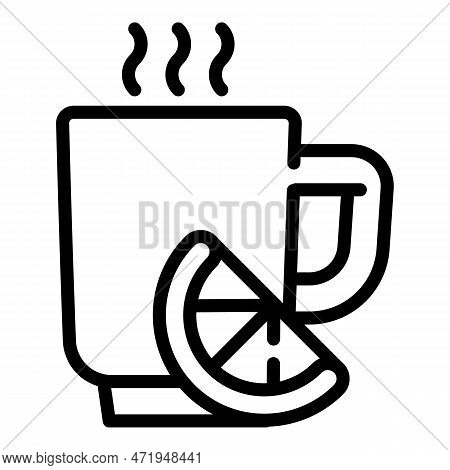 Frostbite Hot Tea Cup Icon. Outline Frostbite Hot Tea Cup Icon For Web Design Isolated On White Back