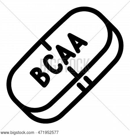 Sport Nutrition Bcaa Capsule Icon. Outline Sport Nutrition Bcaa Capsule Icon For Web Design Isolated