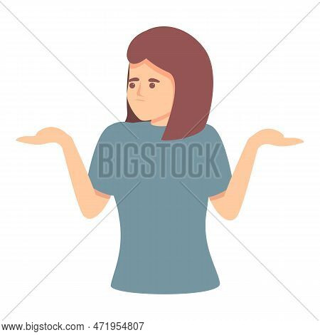 Ambiguous Girl Icon Cartoon . Complex Vuca. Uncertainty Strategy