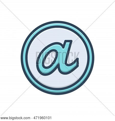 Color Illustration Icon For Alpha Letter Math Trigo Trigonometry Small-a Formula Alphabet
