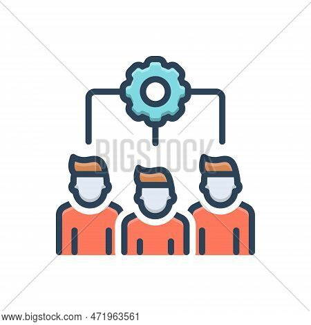 Color Illustration Icon For Organizing Planning Convening Arrangement Cog Organization Firm Developm