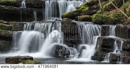 Beautiful Peaceful Landscape Image Of Scaleber Force Waterfall In Yorkshire Dales In England During 