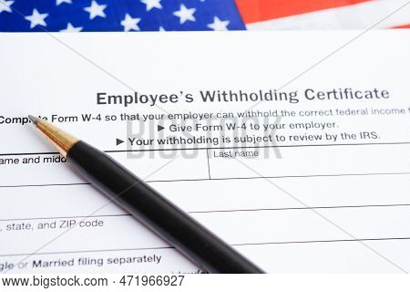 Tax Form 1040 U.s. Individual Income Tax Return, Business Finance Concept.