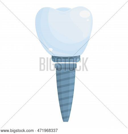 New Dental Implant Icon Cartoon . Oral Tooth. Dentis Jaw