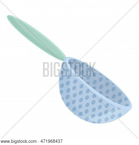 Kitchen Colander Icon Cartoon . Pasta Sieve. Strainer Cooking