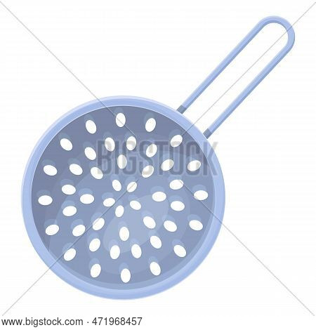 Cook Colander Icon Cartoon . Kitchen Sieve. Strainer Pasta