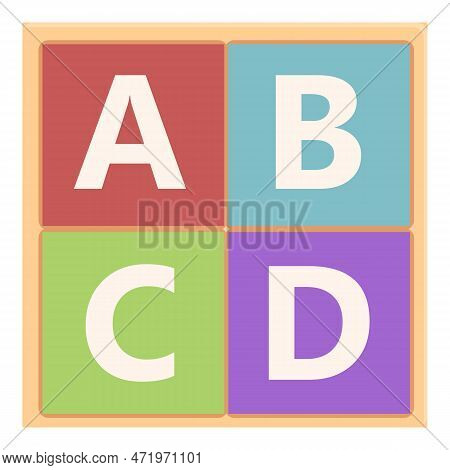 Abcd Game Icon Cartoon . Font Baby. English Letter