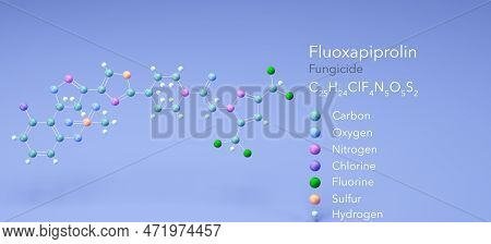 Fluoxapiprolin Molecule, Molecular Structures, Fungicide, 3d Model, Structural Chemical Formula And 