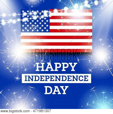 4th Of July United States National Independence Day. Vector Illustration. Celebration Background Wit