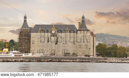 Istanbul, Turkey - August 25, 2022: Bosphorus, Haydarpasha Railway Terminal, South Of The Port Of Ha