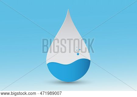 Water Drop On Blue Background, Fresh Clean Blue Liquid Sign