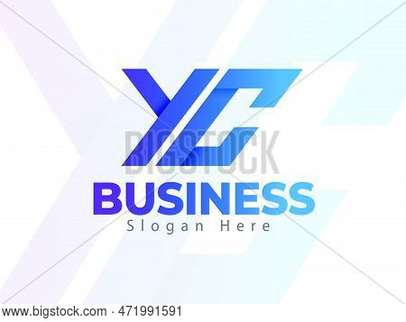 Business Agency Letter Logo Y, C Letter Logo Design, Gradient Color With Italic Style. Premium Hi-qu