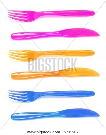 Plastik bıçak ve çatal