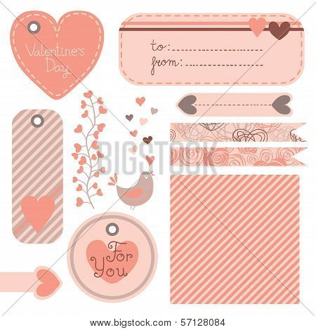 Valentine's Day set of design elements